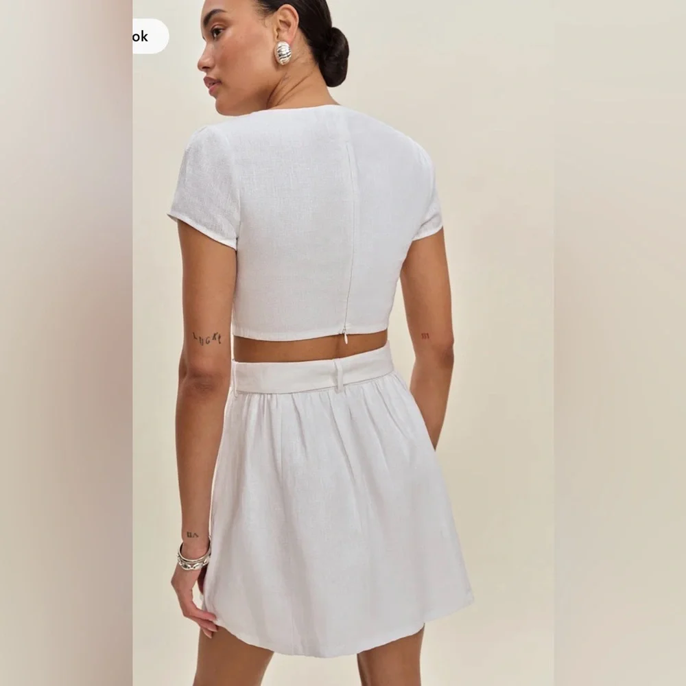 Reformation Niki Belted Linen Two Piece set size small/4